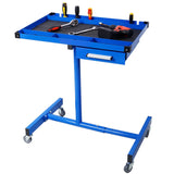 Adjustable Tear Down Work Table with Drawer Portable 220 Pound Capacity - Blue - Fab Heavy Parts