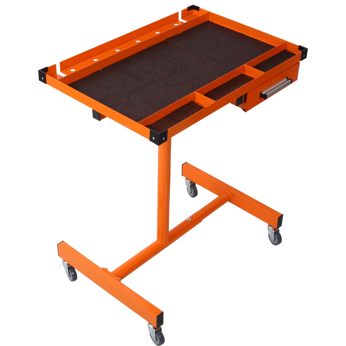 Adjustable Tear Down Work Table with Drawer Portable 220 Pound Capacity - Orange - Fab Heavy Parts