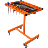 Adjustable Tear Down Work Table with Drawer Portable 220 Pound Capacity - Orange - Fab Heavy Parts