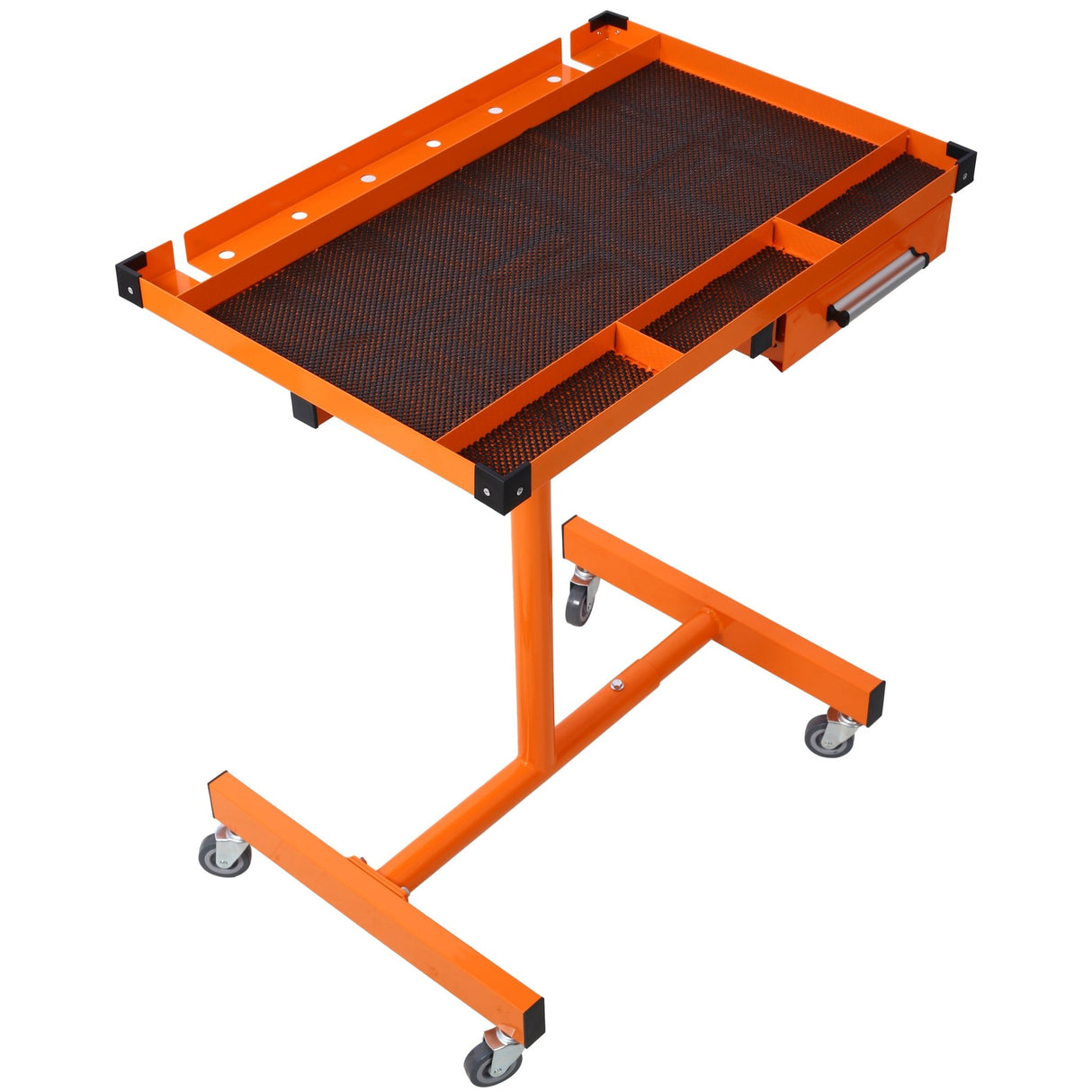 Adjustable Tear Down Work Table with Drawer Portable 220 Pound Capacity - Orange - Fab Heavy Parts