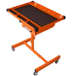 Adjustable Tear Down Work Table with Drawer Portable 220 Pound Capacity - Orange - Fab Heavy Parts