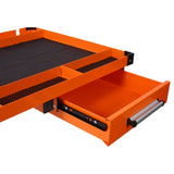 Adjustable Tear Down Work Table with Drawer Portable 220 Pound Capacity - Orange - Fab Heavy Parts