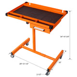 Adjustable Tear Down Work Table with Drawer Portable 220 Pound Capacity - Orange - Fab Heavy Parts