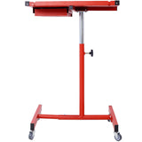 Adjustable Work Table with Drawer 2.5' Swivel Casters 220 Lbs Capacity Rubber Corners Heavy Duty Steel - Red - Fab Heavy Parts