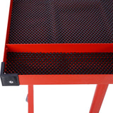 Adjustable Work Table with Drawer 2.5' Swivel Casters 220 Lbs Capacity Rubber Corners Heavy Duty Steel - Red - Fab Heavy Parts