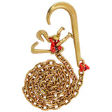 2 PCS J Hook Chain 5/16 in x 10 ft Bridle Tow G80 Bridle Transport Alloy Steel with 2 G70 J Hooks 9260 Lbs Break Strength