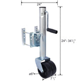 1500lbs Trailer Jack with Double Wheel Adjustable 12" Lift Swivel Tongue Towing