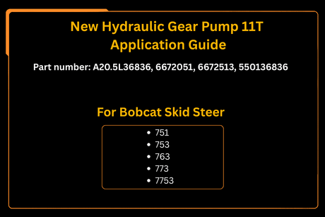 Aftermarket Replacement For Bobcat A20.5L36836 New Hydraulic Gear Pump 11T - Fab Heavy Parts