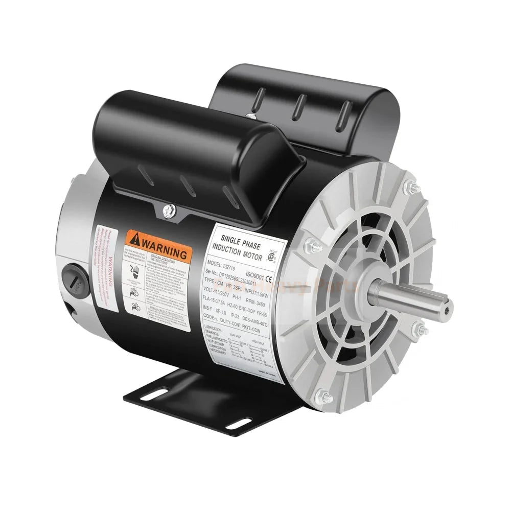 Air Compressor Motor 2 HP SPL 3450 RPM Electric Motor 115/230V 15/7.5A Single Phase 56 Frame 5/8" Keyed Shaft Commercial - Duty CCW Rotation 1.88" Shaft Length for Air Compressors B0BZCY5YFF - Fab Heavy Parts