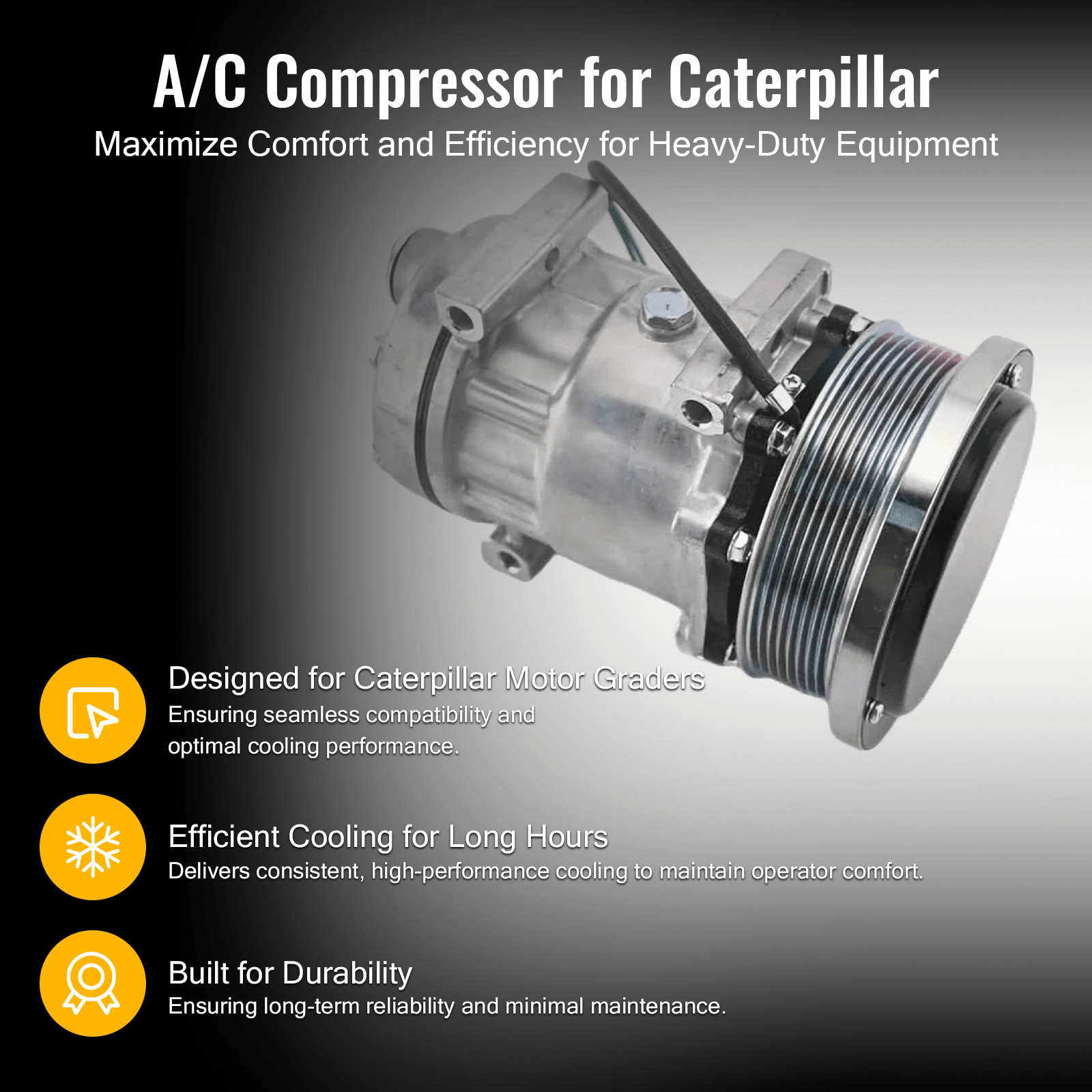 Air Conditioning Compressor 320 - 1291 3201291 Fit for Caterpillar Motor Grader CAT 12M2 160M3 12M3 - Fab Heavy Parts