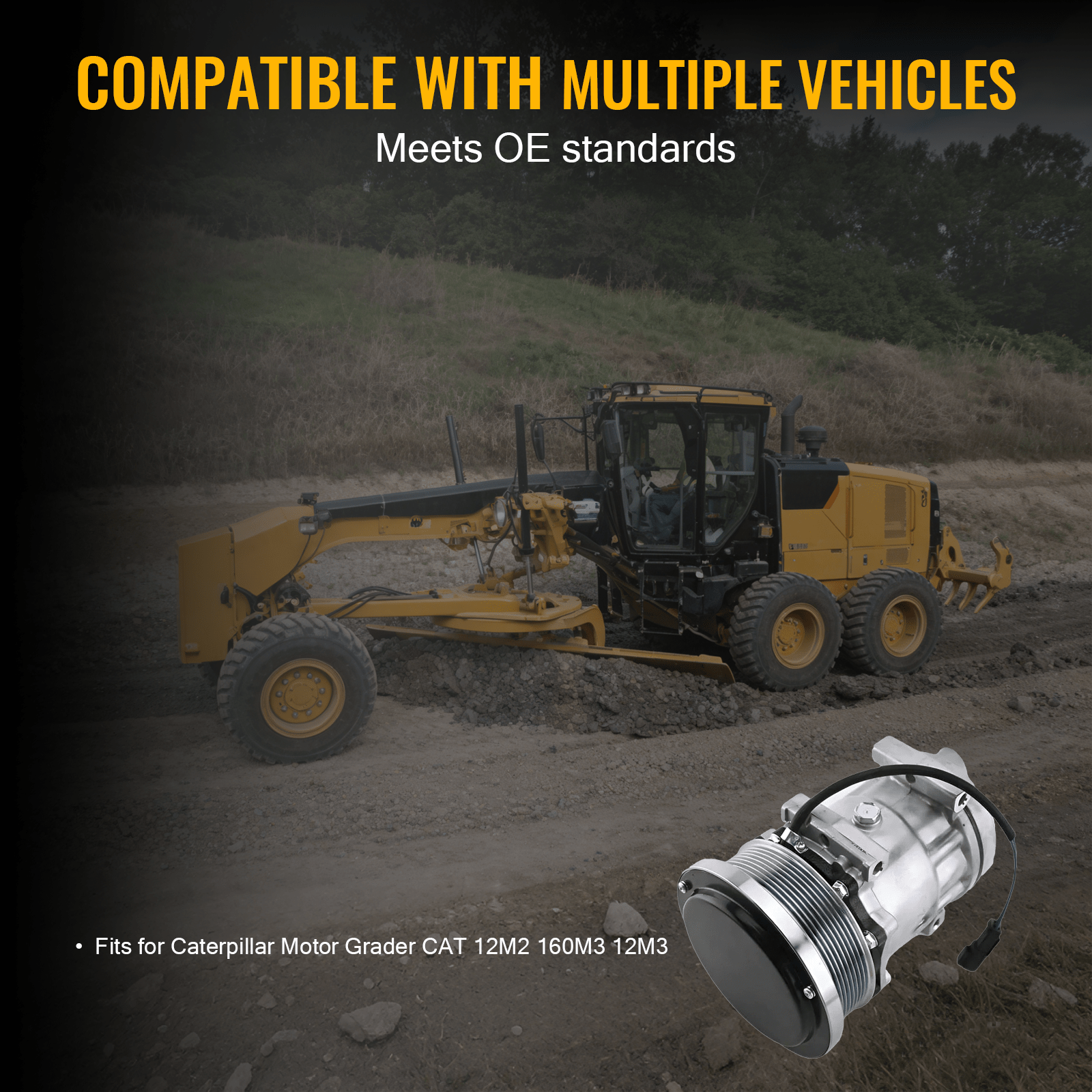 Air Conditioning Compressor 320 - 1291 3201291 Fit for Caterpillar Motor Grader CAT 12M2 160M3 12M3 - Fab Heavy Parts