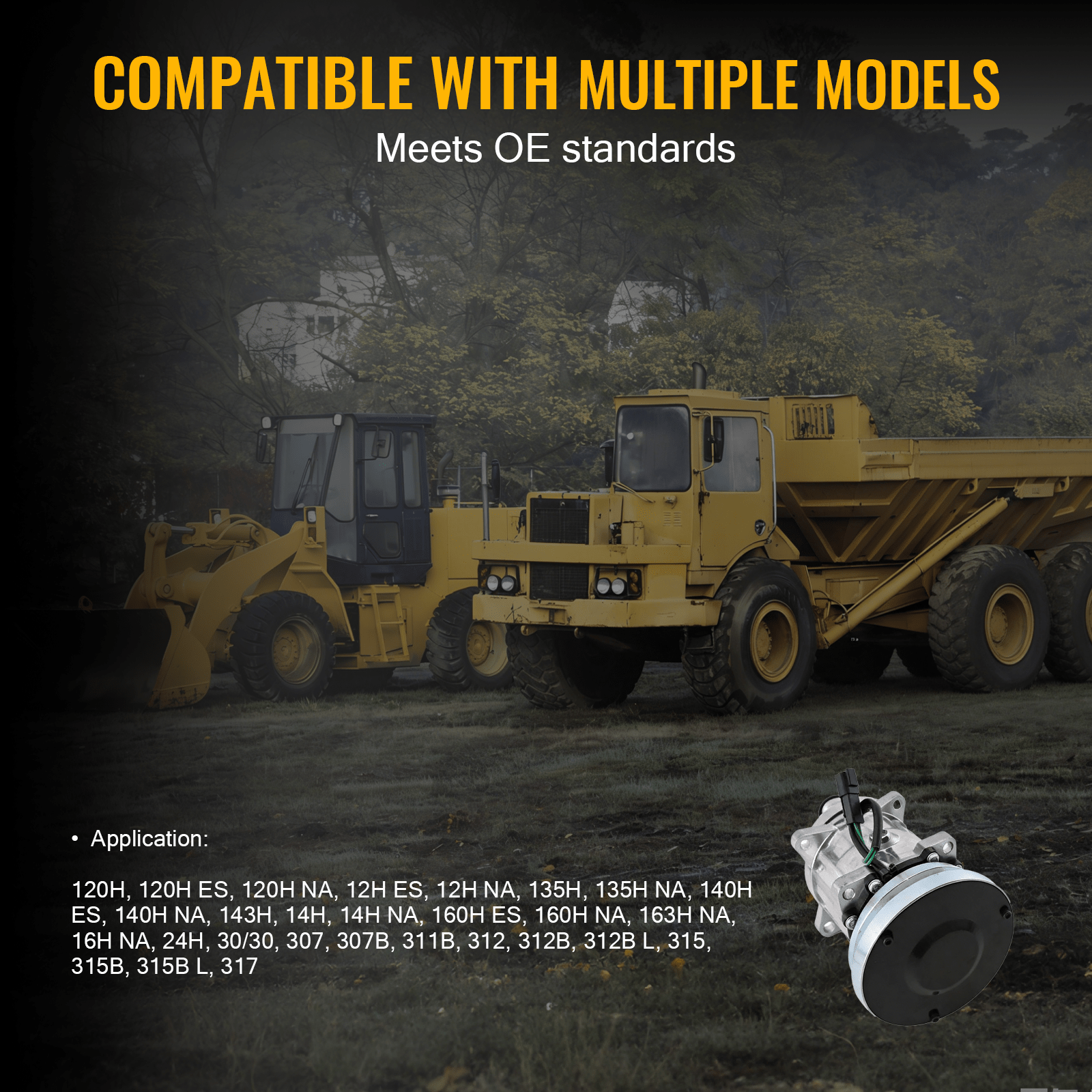 Air Conditioning Compressor 3E - 1906 3E1906 Fit for Caterpillar Articulated Dump Truck D250E II D25D D300E II D30D D350E II D400E II - Fab Heavy Parts