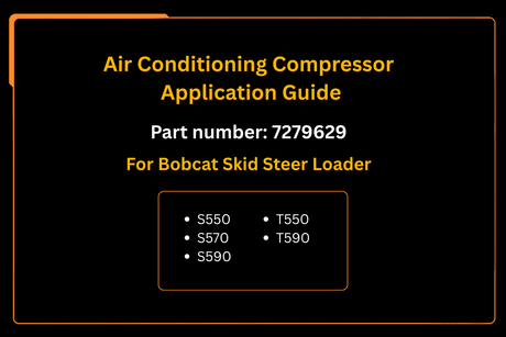 Air Conditioning Compressor 7279629 Aftermarket Replacement For Bobcat Skid Steer Loader S550 S570 S590 T550 T590 - Fab Heavy Parts