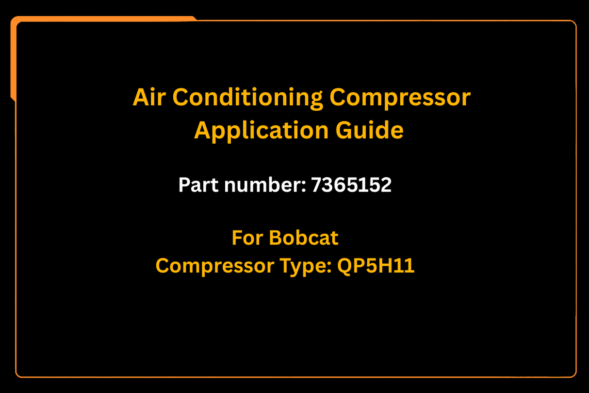 Air Conditioning Compressor 7365152 Aftermarket Replacement For Bobcat - Fab Heavy Parts