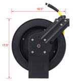 Air Hose Reel Retractable 3/8" Inch x 50' Foot SBR Rubber Max 300PSI Heavy Duty Industrial Steel Single Arm Construction - Fab Heavy Parts