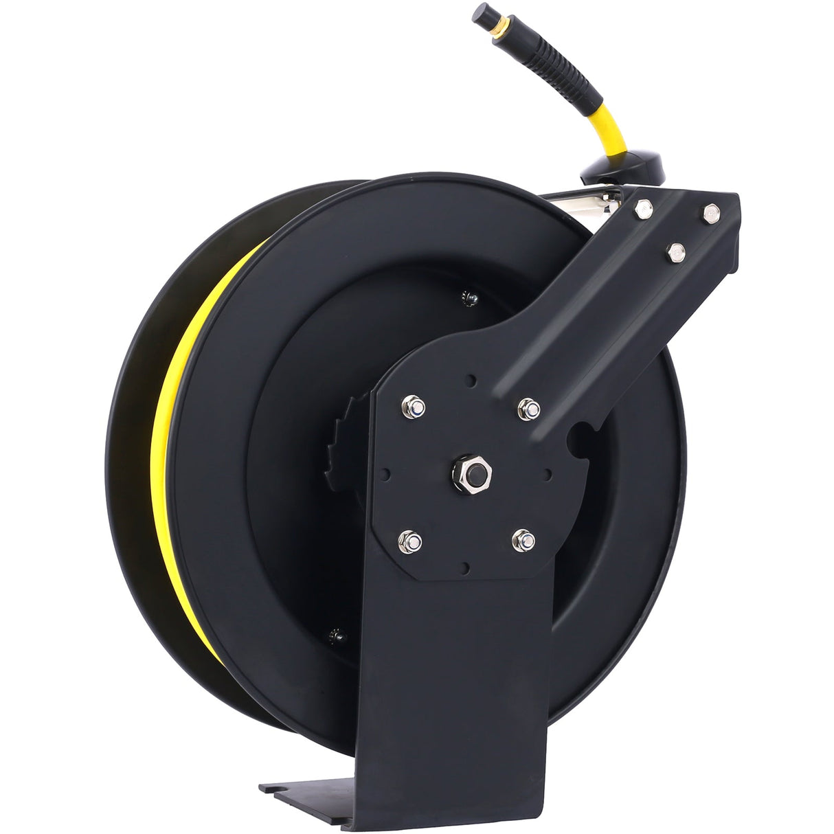 Air Hose Reel Retractable 3/8" Inch x 50' Foot SBR Rubber Max 300PSI Heavy Duty Industrial Steel Single Arm Construction - Fab Heavy Parts