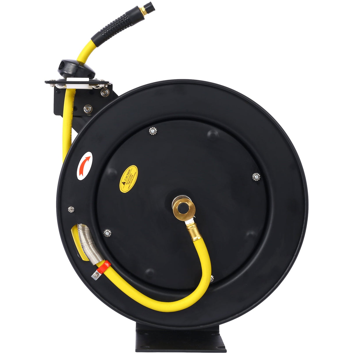 Air Hose Reel Retractable 3/8" Inch x 50' Foot SBR Rubber Max 300PSI Heavy Duty Industrial Steel Single Arm Construction - Fab Heavy Parts
