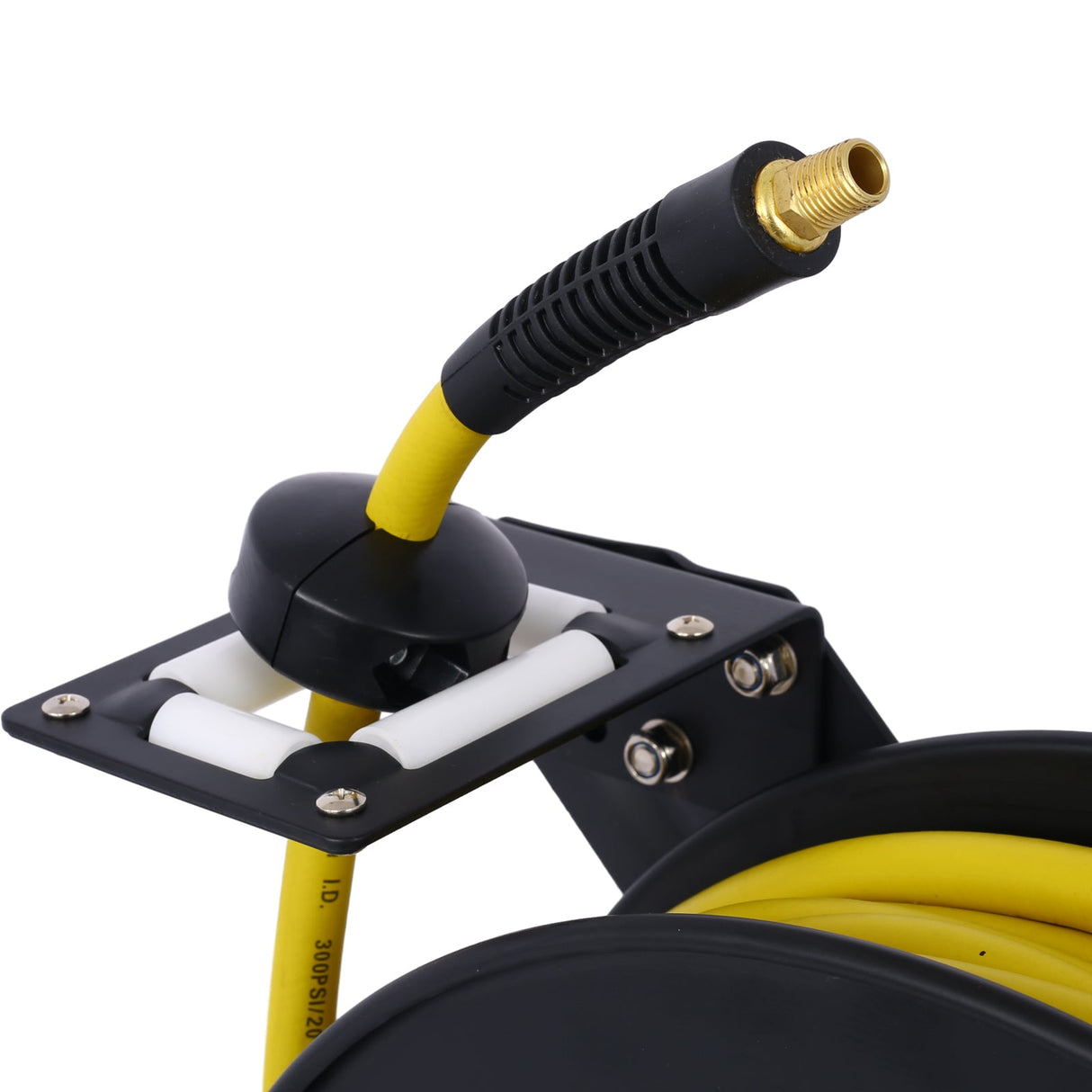 Air Hose Reel Retractable 3/8" Inch x 50' Foot SBR Rubber Max 300PSI Heavy Duty Industrial Steel Single Arm Construction - Fab Heavy Parts