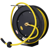 Air Hose Reel Retractable 3/8" Inch x 50' Foot SBR Rubber Max 300PSI Heavy Duty Industrial Steel Single Arm Construction - Fab Heavy Parts