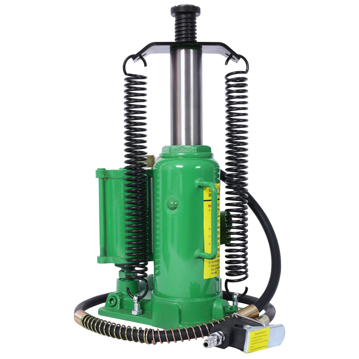 Air Hydraulic Bottle Jack 12 Ton/24000 LBS All Welded 9.8 - 19.3 inch Lifting Range Manual Handle and Air Pump - Green - Fab Heavy Parts