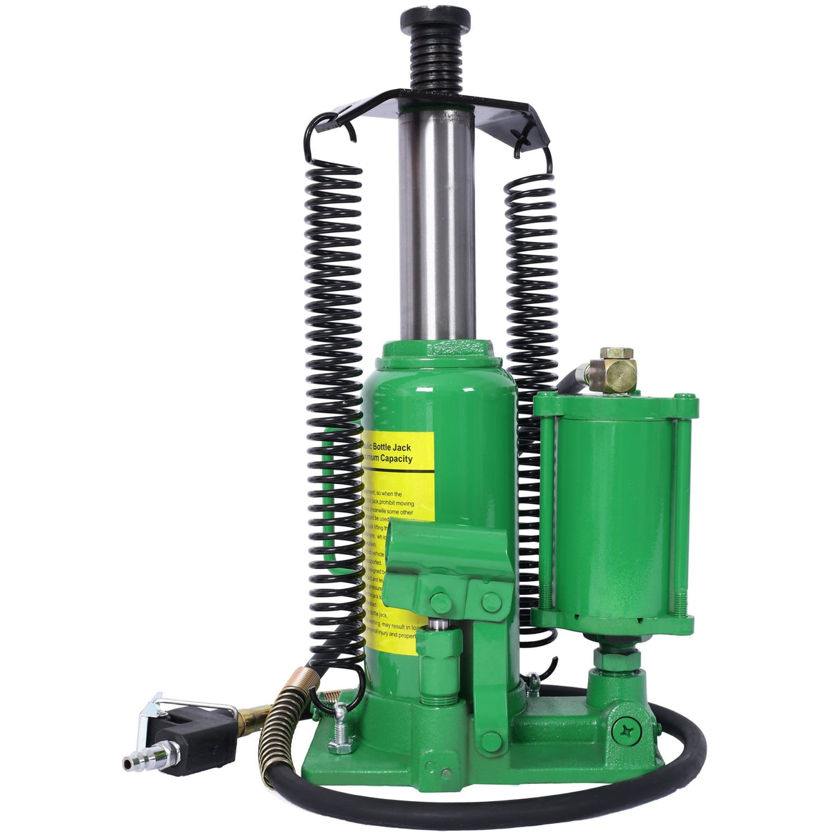 Air Hydraulic Bottle Jack 12 Ton/24000 LBS All Welded 9.8 - 19.3 inch Lifting Range Manual Handle and Air Pump - Green - Fab Heavy Parts