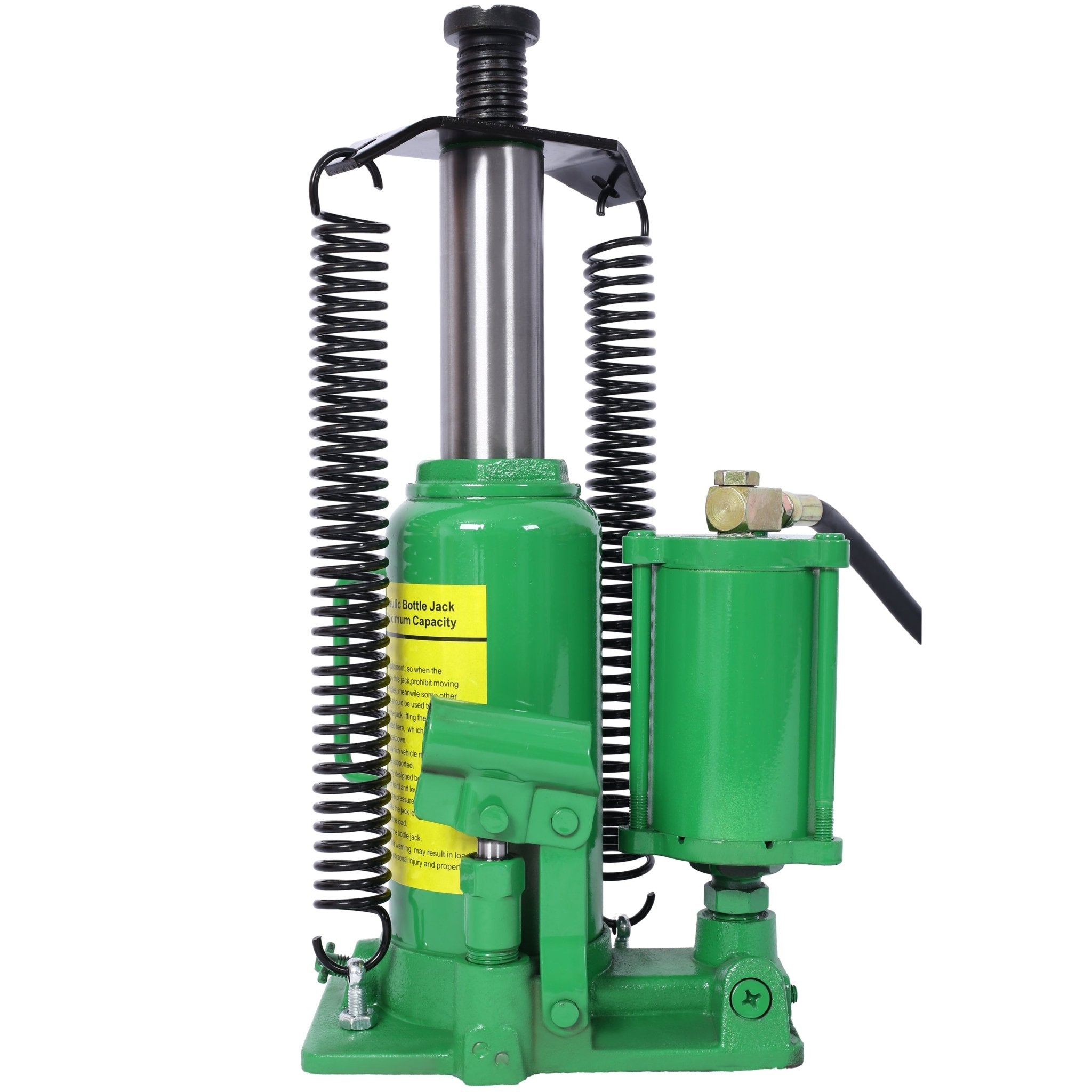Air Hydraulic Bottle Jack 12 Ton/24000 LBS All Welded 9.8 - 19.3 inch Lifting Range Manual Handle and Air Pump - Green - Fab Heavy Parts