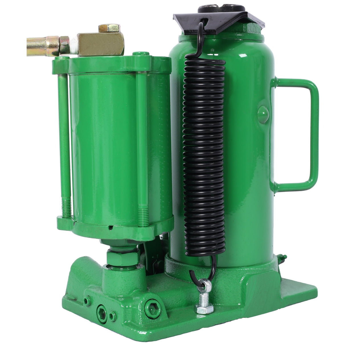 Air Hydraulic Bottle Jack 12 Ton/24000 LBS All Welded 9.8 - 19.3 inch Lifting Range Manual Handle and Air Pump - Green - Fab Heavy Parts