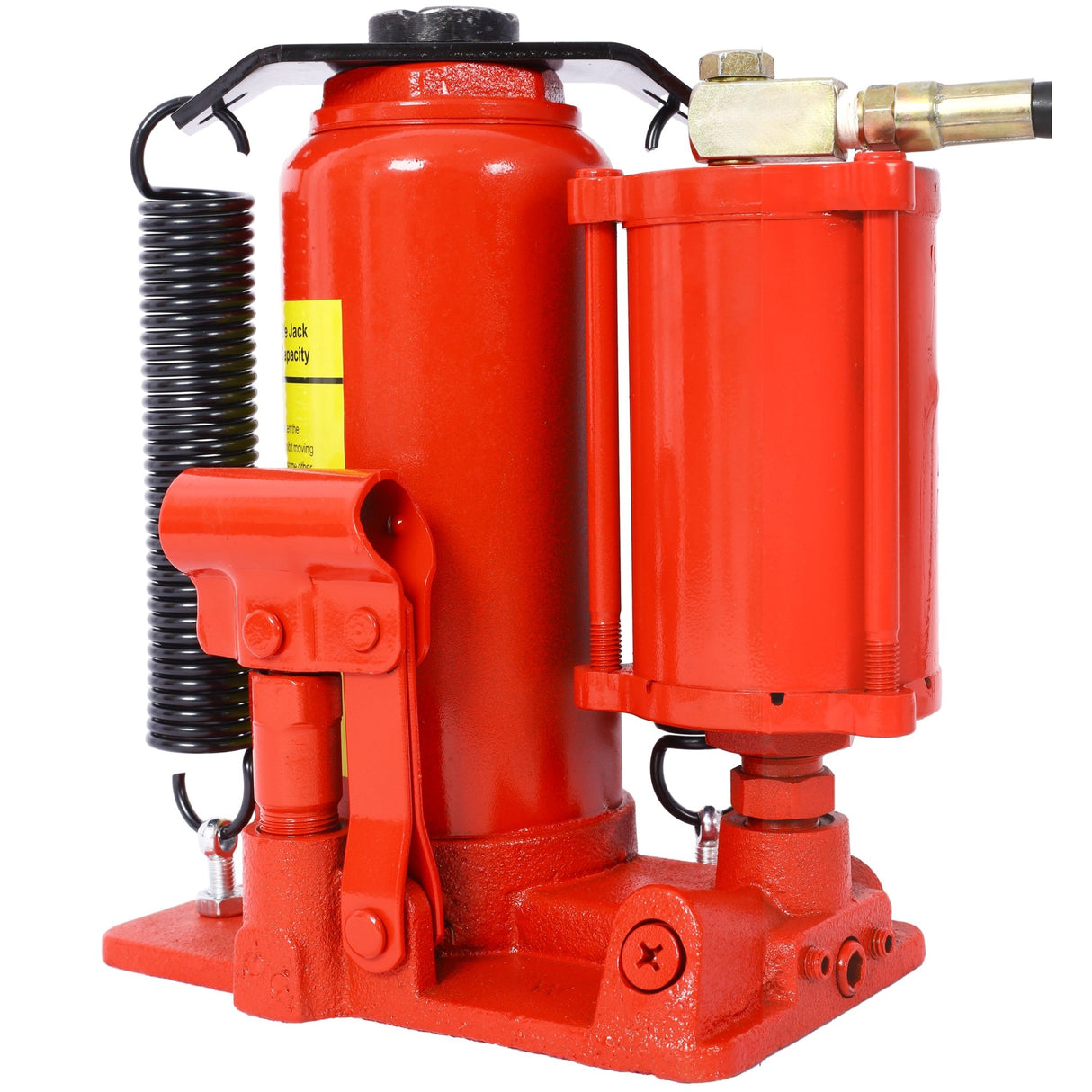 Air Hydraulic Bottle Jack 12 Ton/24000 LBS All Welded 9.8 - 19.3 inch Lifting Range Manual Handle and Air Pump - Red - Fab Heavy Parts