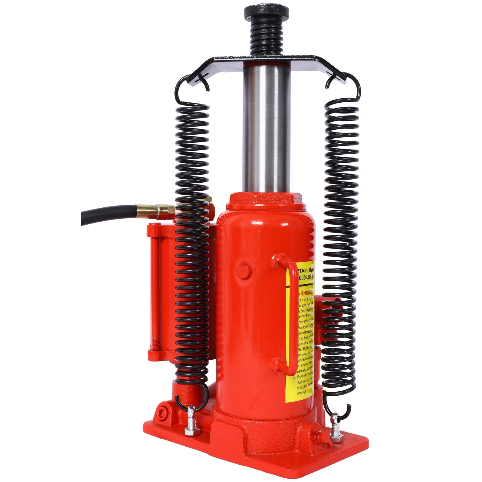 Air Hydraulic Bottle Jack 12 Ton/24000 LBS All Welded 9.8 - 19.3 inch Lifting Range Manual Handle and Air Pump - Red - Fab Heavy Parts