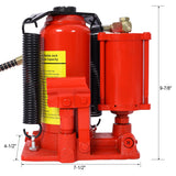 Air Hydraulic Bottle Jack 12 Ton/24000 LBS All Welded 9.8 - 19.3 inch Lifting Range Manual Handle and Air Pump - Red - Fab Heavy Parts