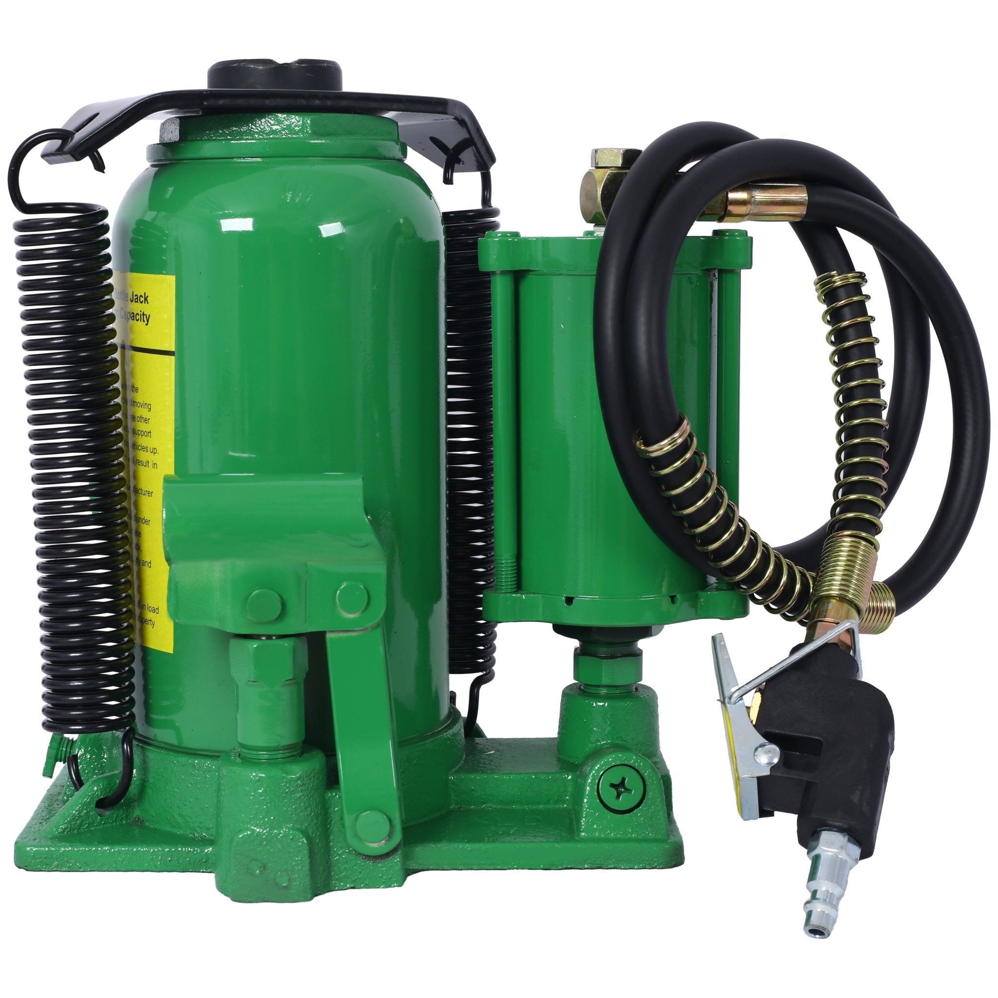 Air Hydraulic Bottle Jack 20 Ton/44029 LBS All Welded 10.2 - 19.7 inch Lifting Range Manual Handle and Air Pump - Green - Fab Heavy Parts