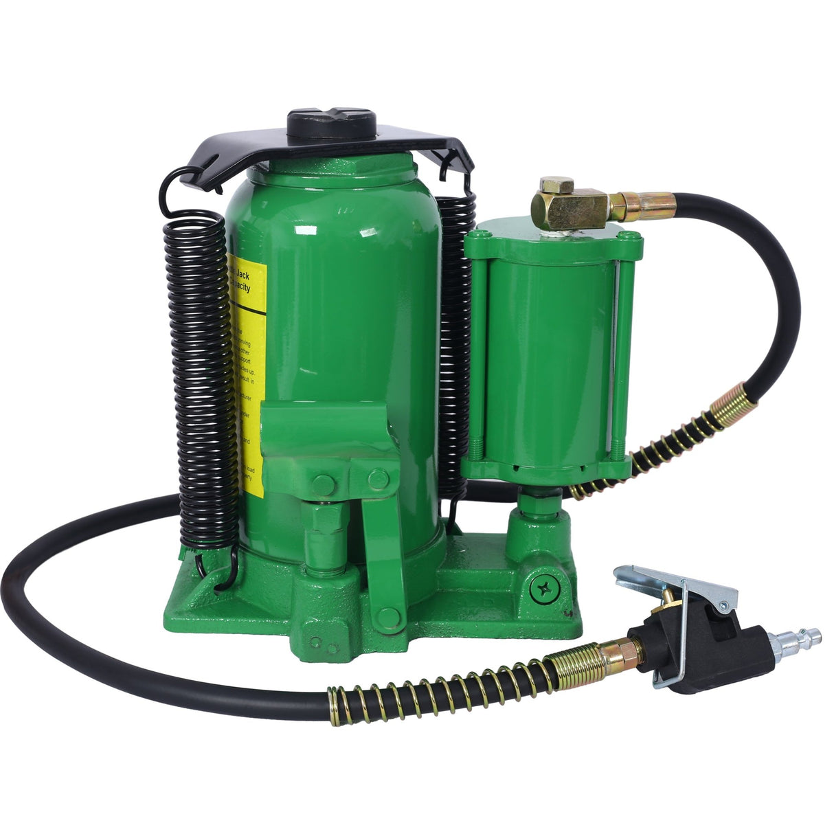 Air Hydraulic Bottle Jack 20 Ton/44029 LBS All Welded 10.2 - 19.7 inch Lifting Range Manual Handle and Air Pump - Green - Fab Heavy Parts