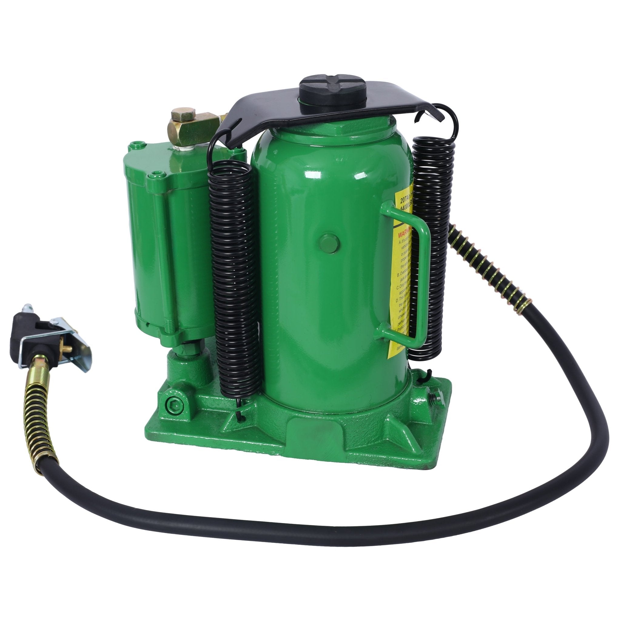 Air Hydraulic Bottle Jack 20 Ton/44029 LBS All Welded 10.2 - 19.7 inch Lifting Range Manual Handle and Air Pump - Green - Fab Heavy Parts