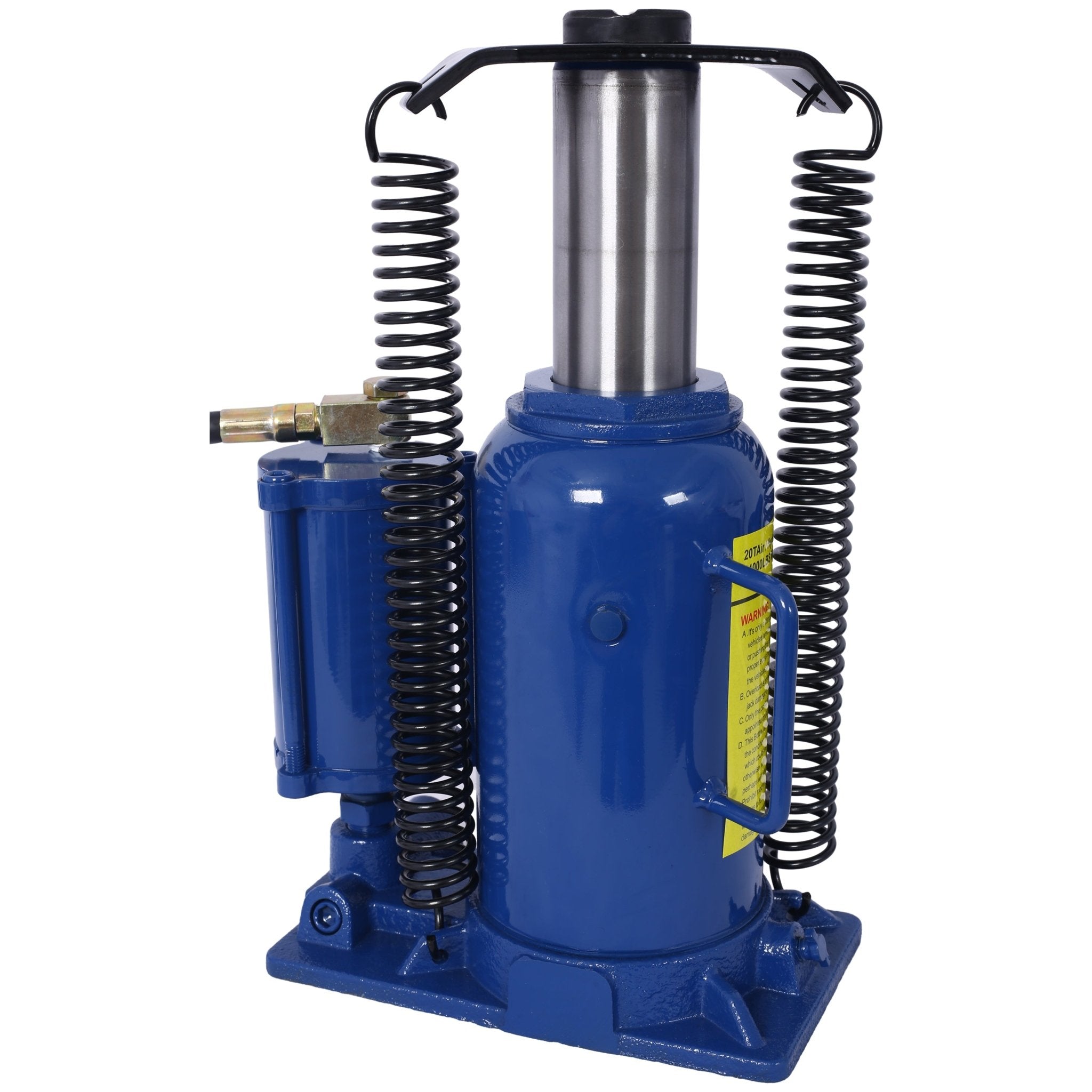 Air Hydraulic Bottle Jack 20 Ton/44029 LBS All Welded 10.2 - 19.7 inch Lifting Range Manual Handle and Pump - Blue - Fab Heavy Parts