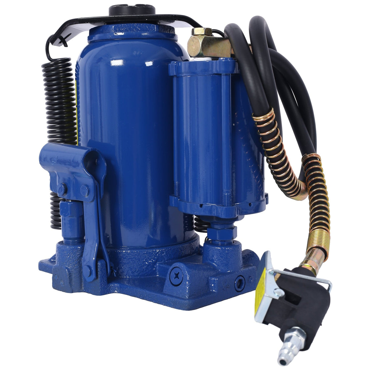 Air Hydraulic Bottle Jack 20 Ton/44029 LBS All Welded 10.2 - 19.7 inch Lifting Range Manual Handle and Pump - Blue - Fab Heavy Parts