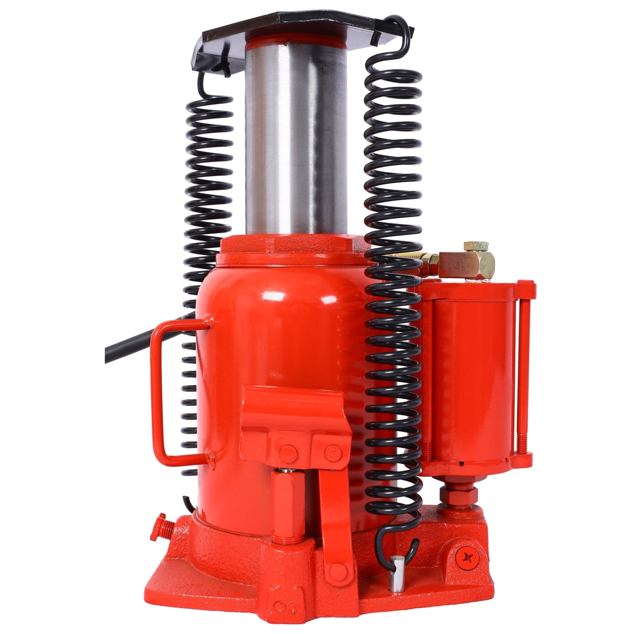 Air Hydraulic Bottle Jack 32 Ton/70550 LBS All Welded 10 - 16.3 inch Lifting Range Manual Handle and Air Pump - Red - Fab Heavy Parts