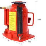 Air Hydraulic Bottle Jack 32 Ton/70550 LBS All Welded 10 - 16.3 inch Lifting Range Manual Handle and Air Pump - Red - Fab Heavy Parts