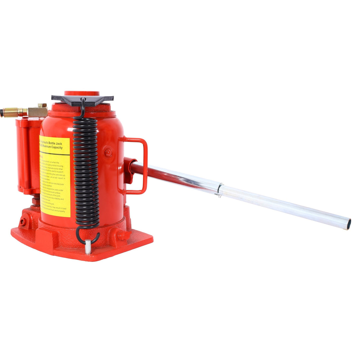 Air Hydraulic Bottle Jack 32 Ton/70550 LBS All Welded 10 - 16.3 inch Lifting Range Manual Handle and Air Pump - Red - Fab Heavy Parts