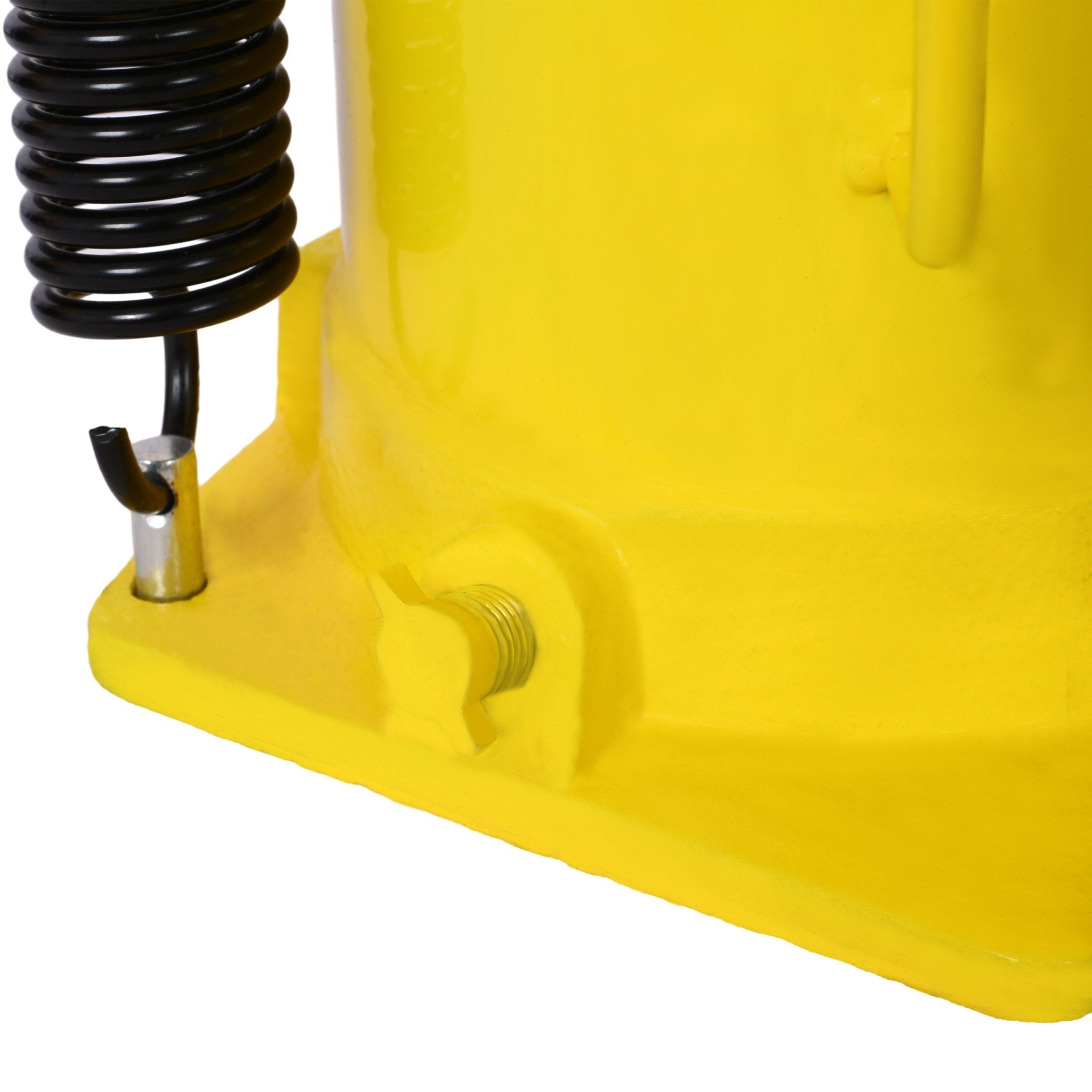 Air Hydraulic Bottle Jack 32 Ton/70550 LBS All Welded 10 - 16.3 inch Lifting Range Manual Handle and Air Pump - Yellow - Fab Heavy Parts