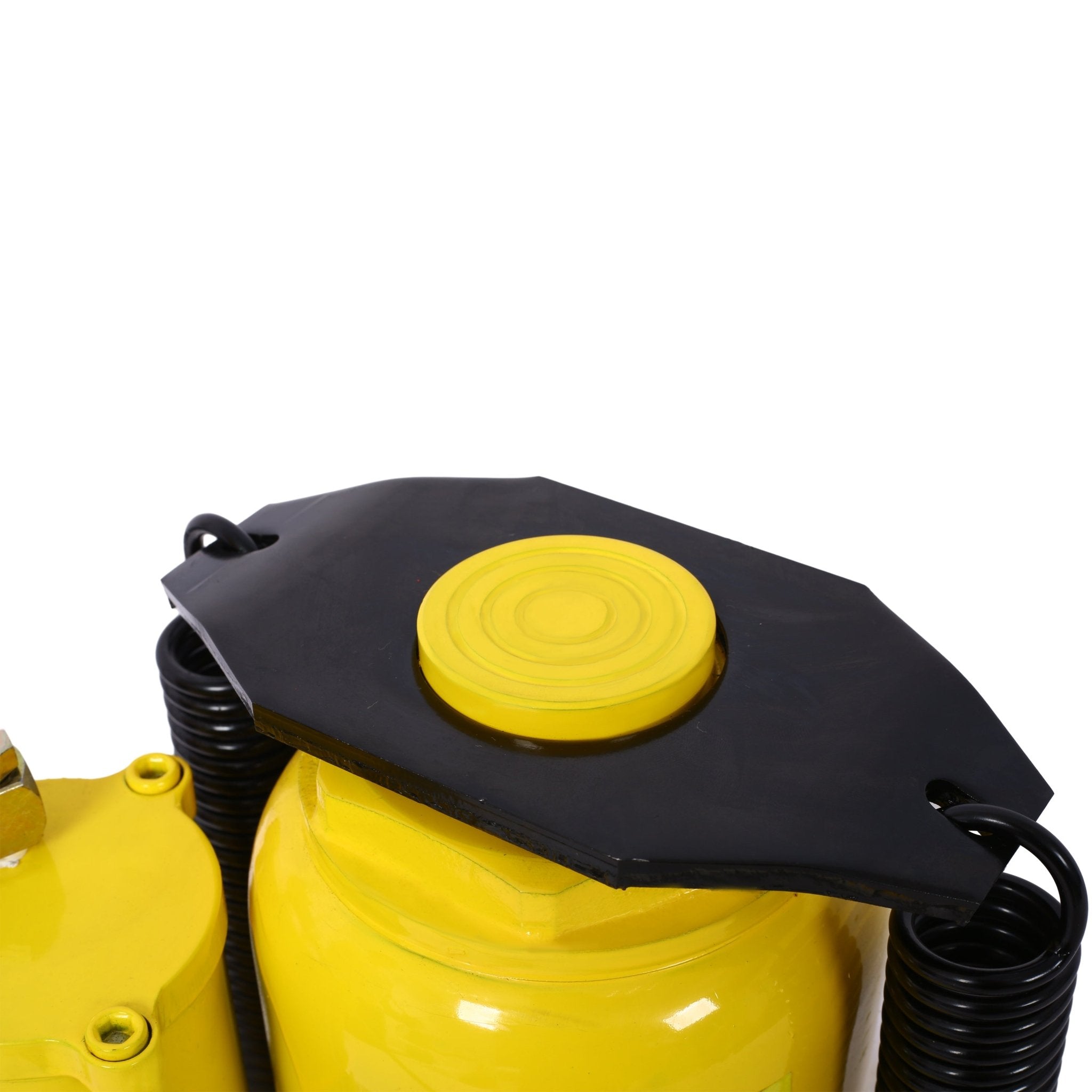 Air Hydraulic Bottle Jack 32 Ton/70550 LBS All Welded 10 - 16.3 inch Lifting Range Manual Handle and Air Pump - Yellow - Fab Heavy Parts