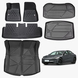 All - Weather TPE Floor Mats 6 PCS Set for Tesla Model Y 2021 - 2022 - Fab Heavy Parts