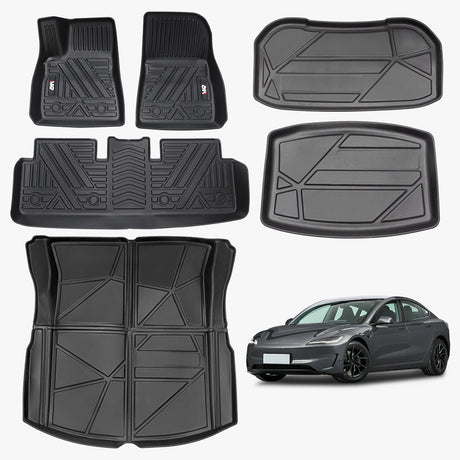 All - Weather TPE Floor Mats 6 PCS Set for Tesla Model Y 2021 - 2022 - Fab Heavy Parts