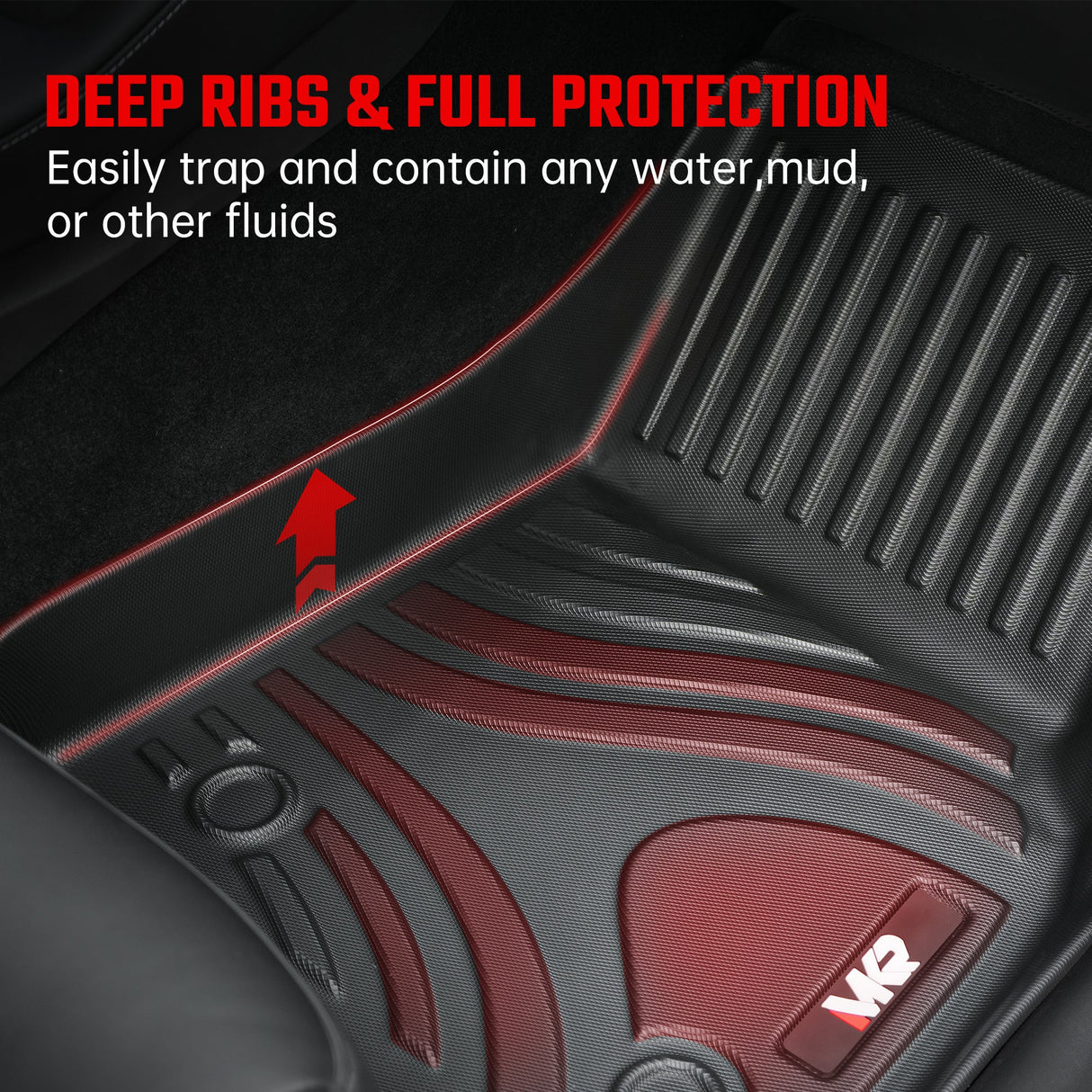 All - Weather TPE Floor Mats 6 PCS Set for Tesla Model Y 2021 - 2022 - Fab Heavy Parts