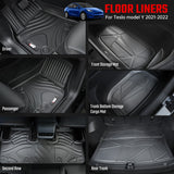 All - Weather TPE Floor Mats 6 PCS Set for Tesla Model Y 2021 - 2022 - Fab Heavy Parts