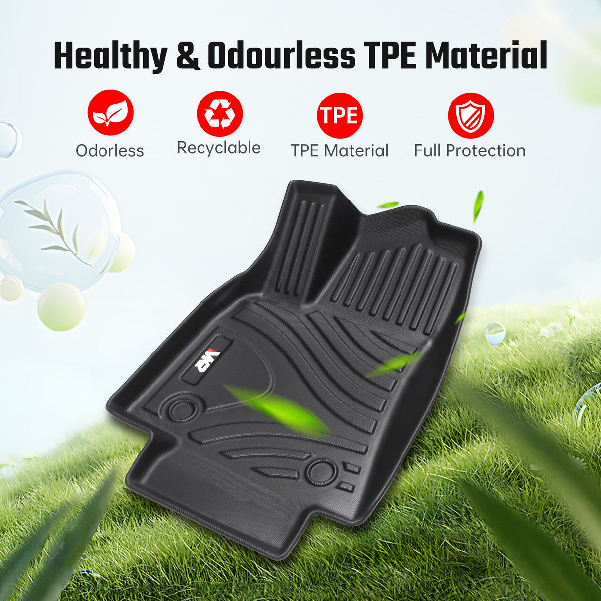 All - Weather TPE Floor Mats 6 PCS Set for Tesla Model Y 2021 - 2022 - Fab Heavy Parts