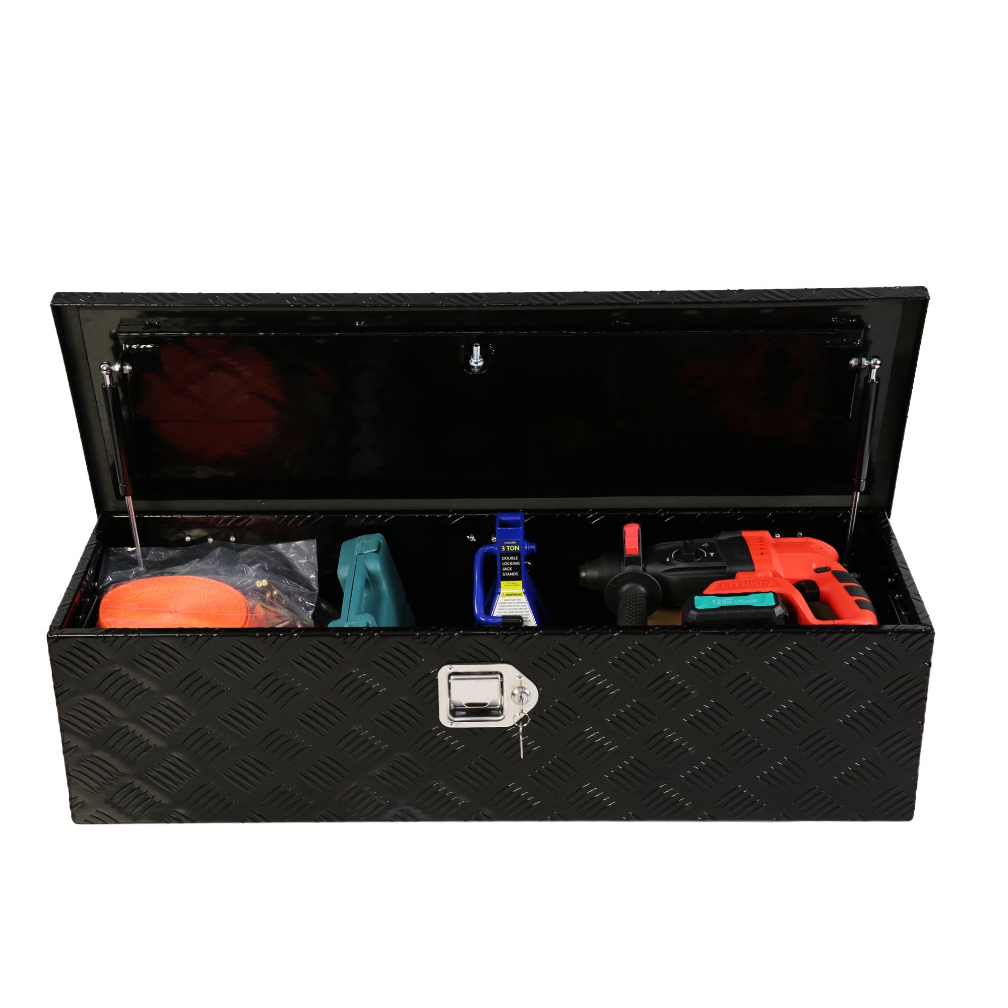 Aluminum Long Tool Box with Side Handle Lock and 2 Keys 38.8