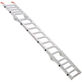 Aluminum Ramp 1,400 LBS/Pair Ramp and Tailgate Extender Combo 2 in 1 - Silver - Fab Heavy Parts