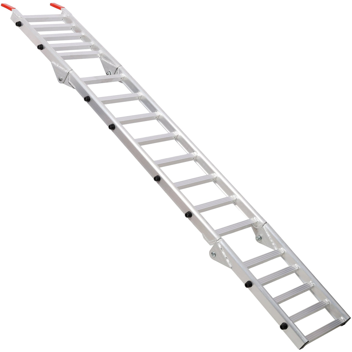 Aluminum Ramp 1,400 LBS/Pair Ramp and Tailgate Extender Combo 2 in 1 - Silver - Fab Heavy Parts