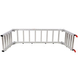 Aluminum Ramp 1,400 LBS/Pair Ramp and Tailgate Extender Combo 2 in 1 - Silver - Fab Heavy Parts