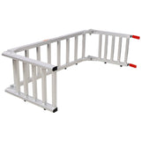 Aluminum Ramp 1,400 LBS/Pair Ramp and Tailgate Extender Combo 2 in 1 - Silver - Fab Heavy Parts